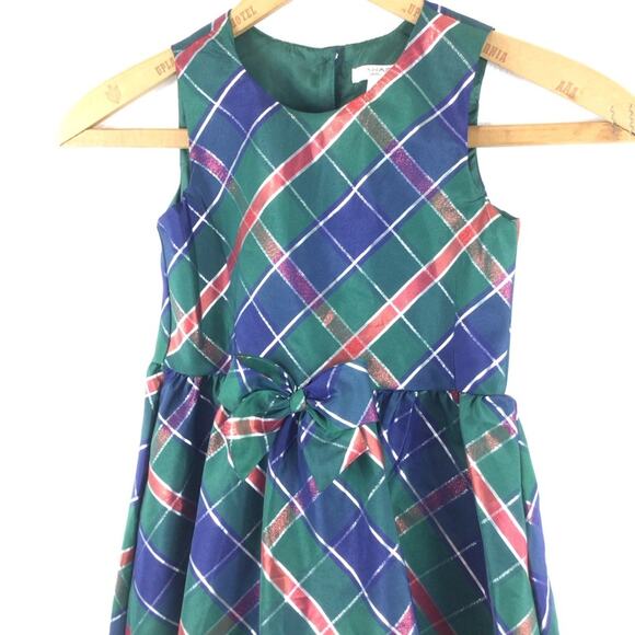 TAHARI GIRLS Taffeta Plaid Dress size 6 - Picture 2 of 4